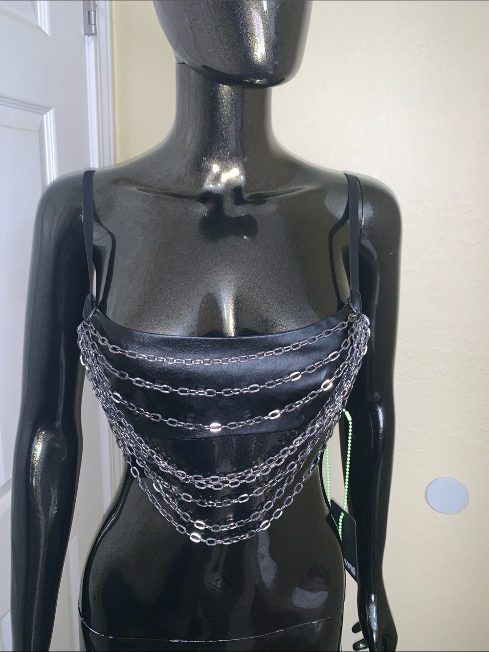 Dolls Kill Darker Wavs Analog Chain Bralette, NWT, Size Small